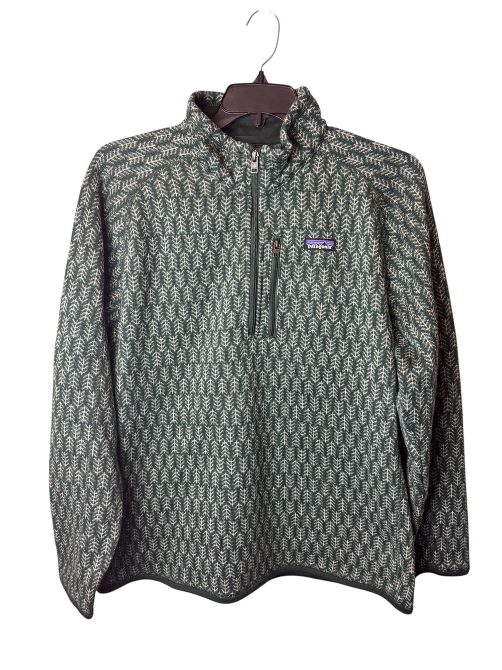 Patagonia Pine Tree Green Quarter-Zip Performance Fleece Men's Better Sweater XL